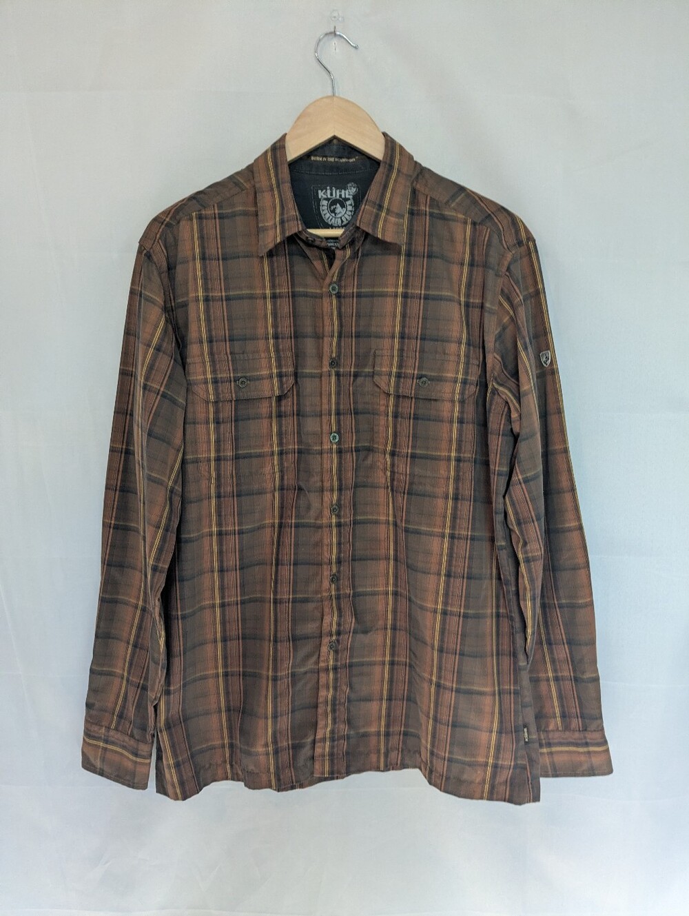 Kuhl Response Long Sleeve Lightweight Breathable Button Down Shirt UPF Plaid L